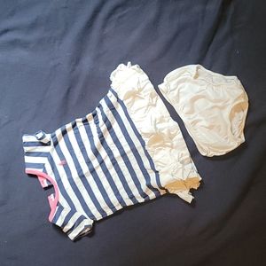 Ralph Lauren dress with bloomers, size 6M, blue/white/pink